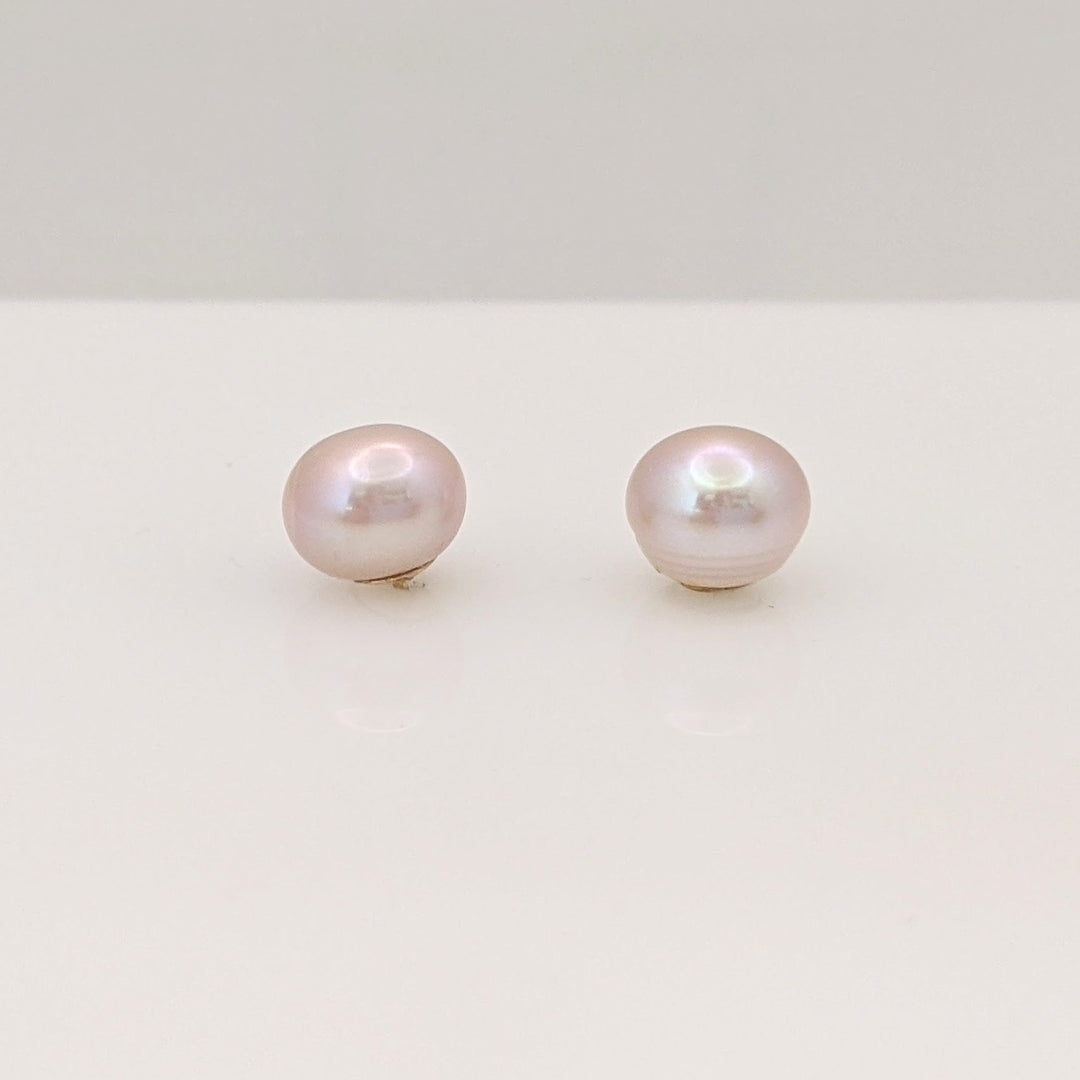 14K PINKISH PEARL ROUND 8MM (4) DROP ESTATE EARRINGS 5.5 GRAMS