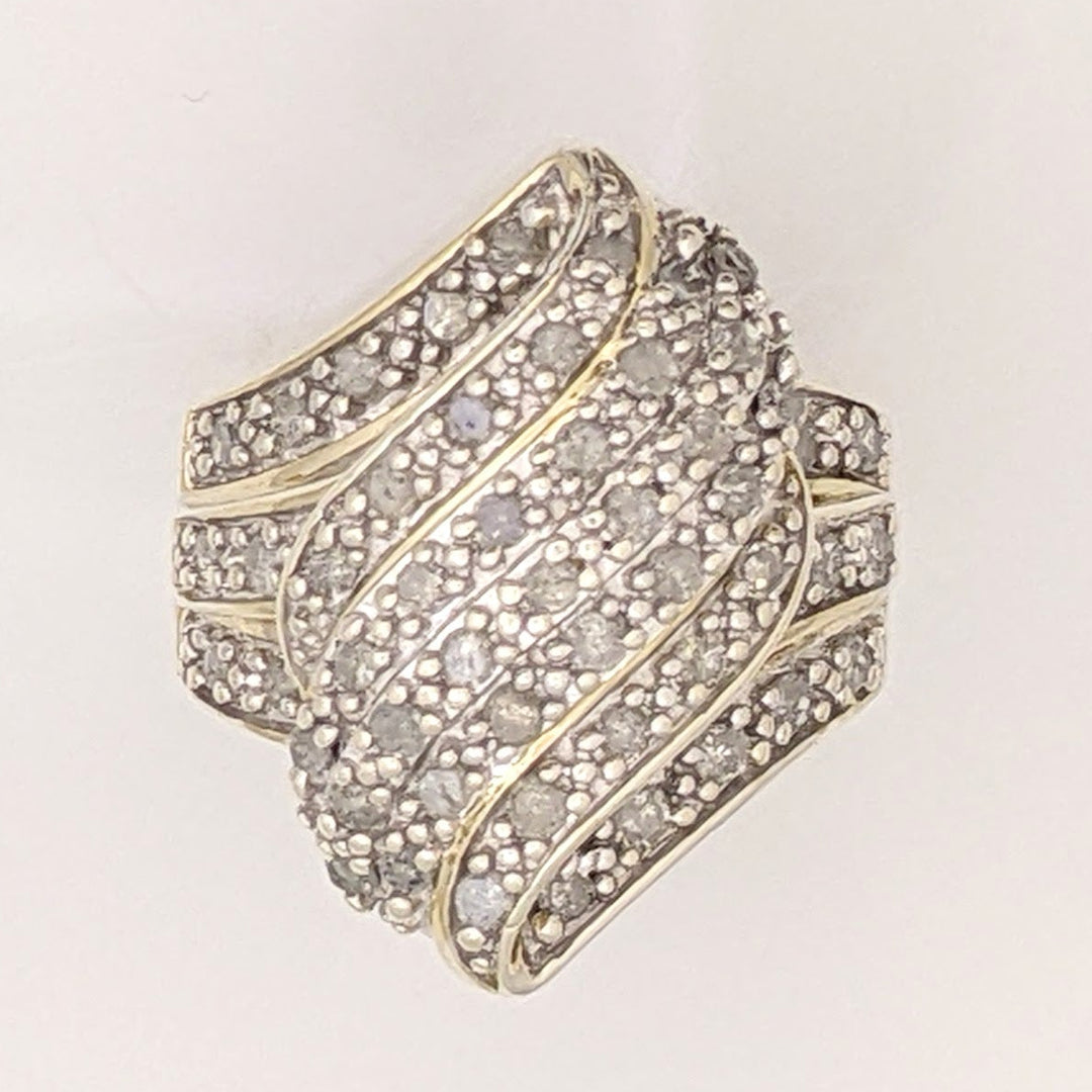 STERLING SILVER ROUND PROMOTIONAL DIAMOND CLUSTER ESTATE RING 7.0 GRAMS