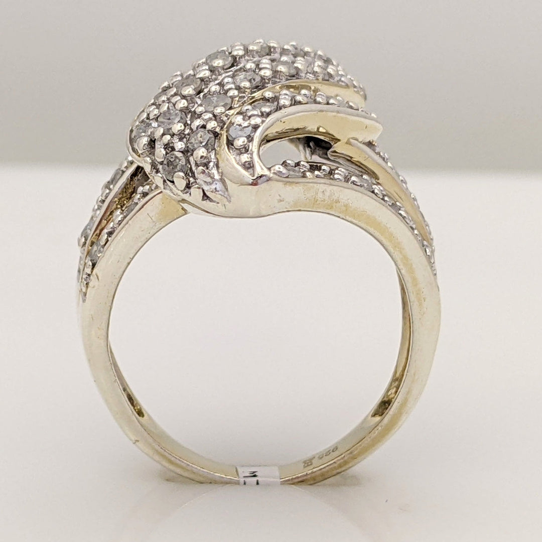 STERLING SILVER ROUND PROMOTIONAL DIAMOND CLUSTER ESTATE RING 7.0 GRAMS