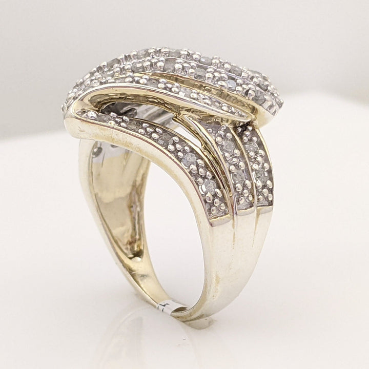 STERLING SILVER ROUND PROMOTIONAL DIAMOND CLUSTER ESTATE RING 7.0 GRAMS