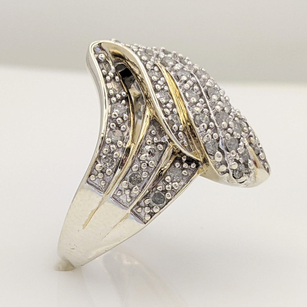 STERLING SILVER ROUND PROMOTIONAL DIAMOND CLUSTER ESTATE RING 7.0 GRAMS