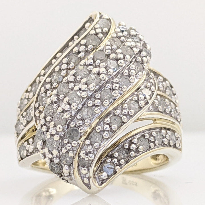 STERLING SILVER ROUND PROMOTIONAL DIAMOND CLUSTER ESTATE RING 7.0 GRAMS