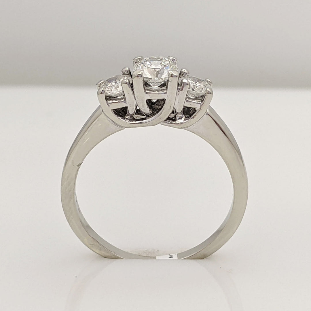 14K WHITE .70 CARAT TOTAL WEIGHT I2 I DIAMOND ROUND (3) TRINITY ESTATE RING 3.2 GRAMS