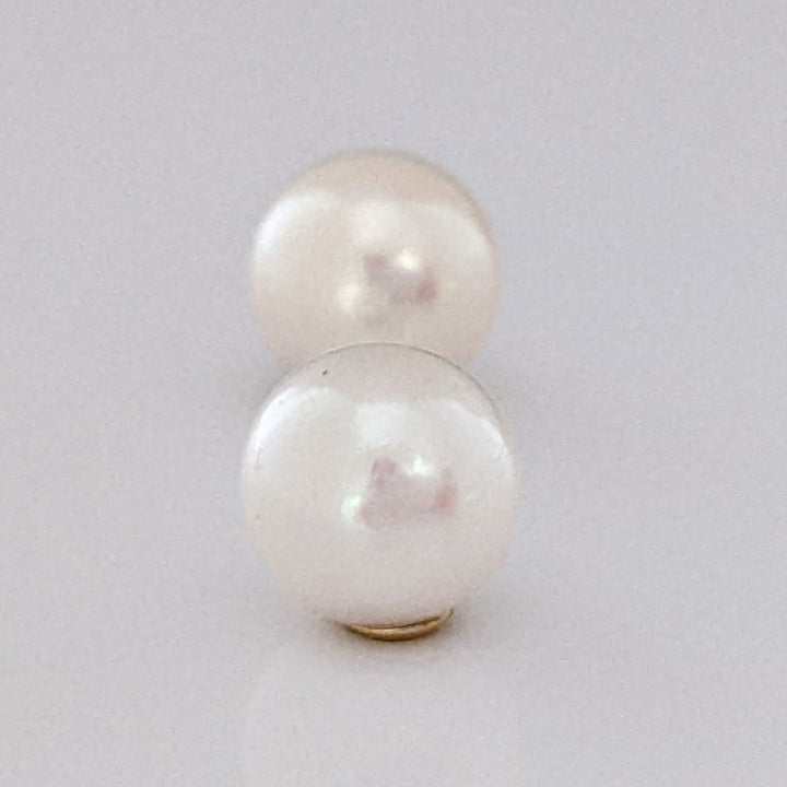 14K PEARL ROUND 5.7MM ESTATE STUD EARRINGS 0.8 GRAMS