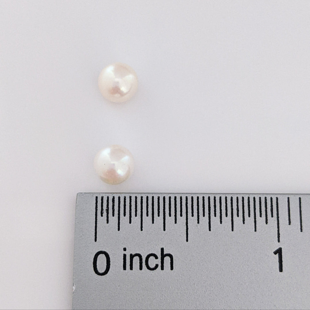14K PEARL ROUND 5.7MM ESTATE STUD EARRINGS 0.8 GRAMS