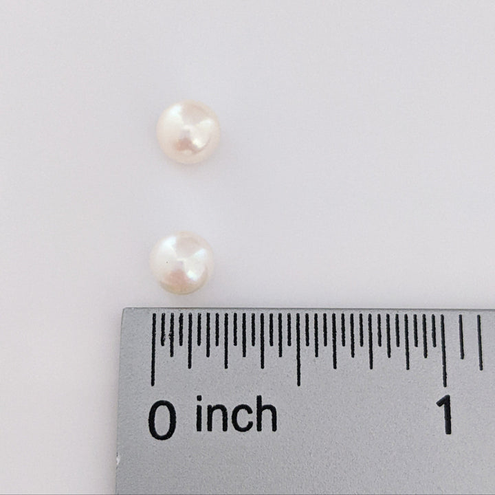 14K PEARL ROUND 5.7MM ESTATE STUD EARRINGS 0.8 GRAMS