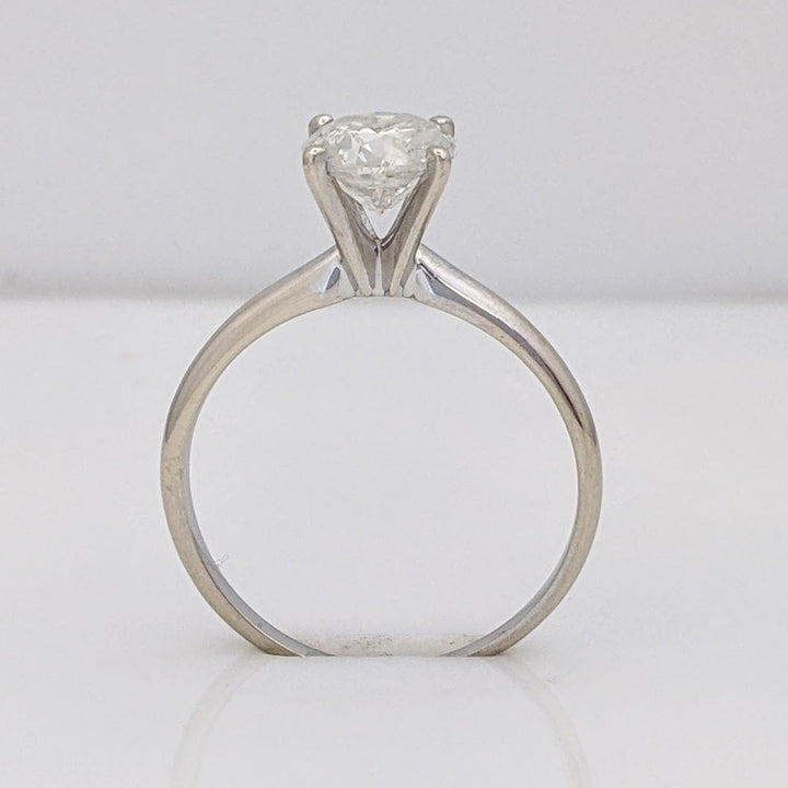 14K WHITE 1.20 CARAT TOTAL I3 G DIAMOND ROUND ESTATE SOLITAIRE RING 2.3 GRAMS