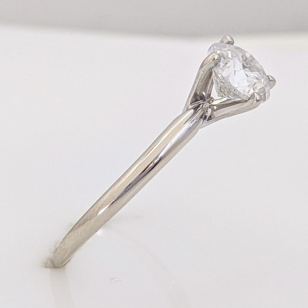14K WHITE 1.20 CARAT TOTAL I3 G DIAMOND ROUND ESTATE SOLITAIRE RING 2.3 GRAMS