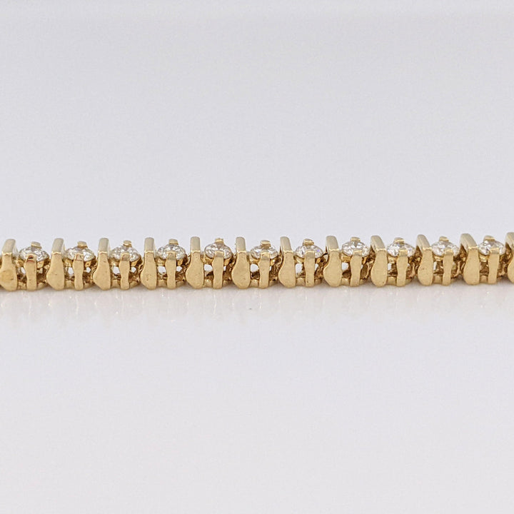 14K 1.50 CARAT TOTAL WEIGHT SI2 I DIAMOND ROUND (50) ESTATE BRACELET 10.5 GRAMS