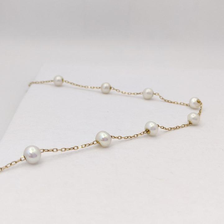 14K FRESH WATER PEARL (21) TIN CUP ESTATE NECKLACE 5.1 GRAMS