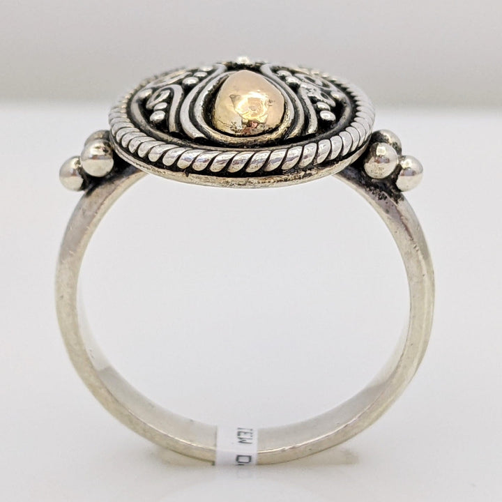 STERLING SILVER/18K "SUARTI BALI" OVAL FANCY ESTATE RING 5.6 GRAMS