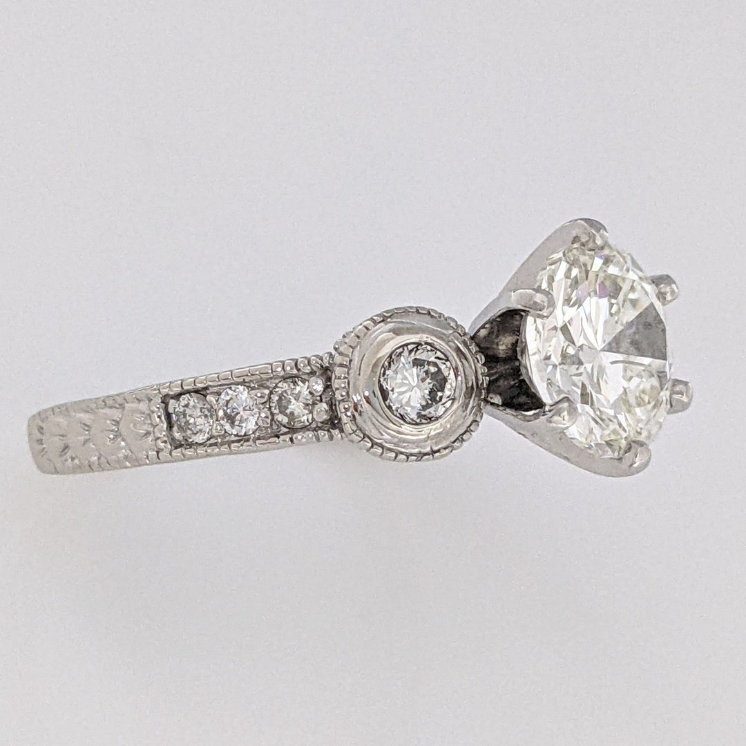 14K WHITE 2.77 CARAT TOTAL WEIGHT SI2 J DIAMOND ROUND (69) ESTATE RING 6.8G