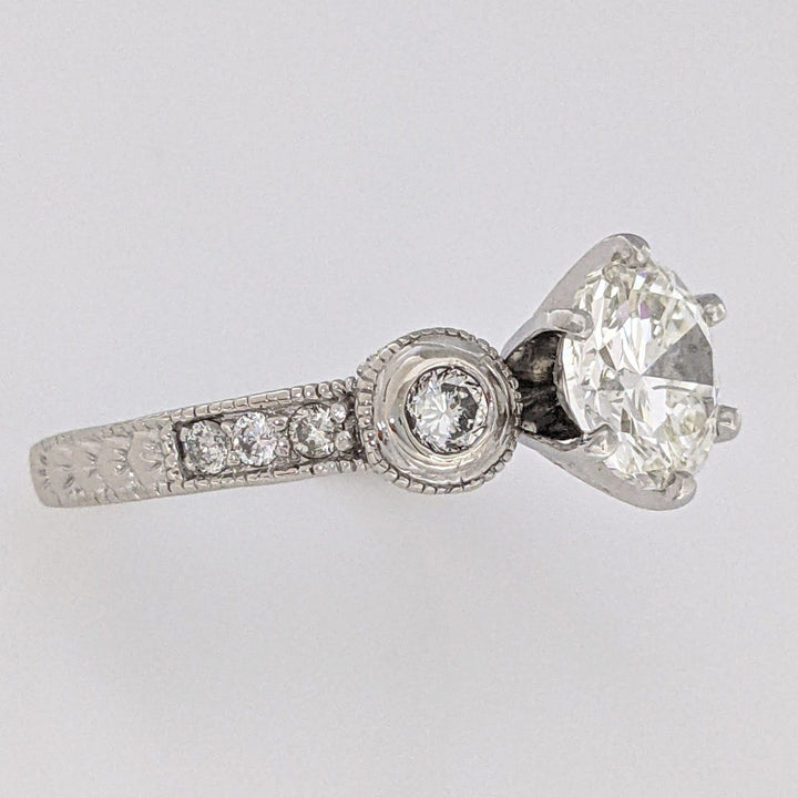 14K WHITE 2.77 CARAT TOTAL WEIGHT SI2 J DIAMOND ROUND (69) ESTATE RING 6.8G