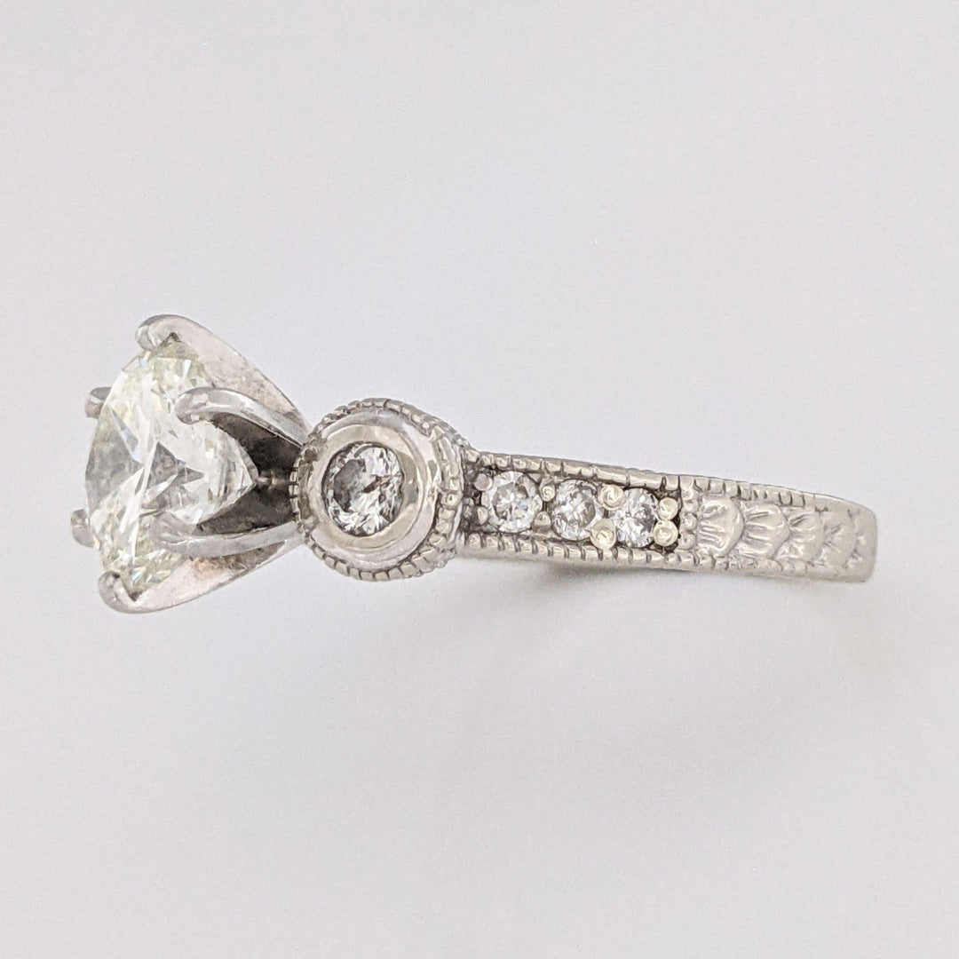 14K WHITE 2.77 CARAT TOTAL WEIGHT SI2 J DIAMOND ROUND (69) ESTATE RING 6.8G