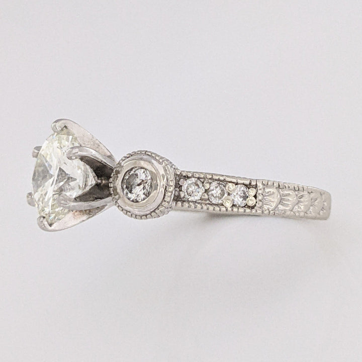14K WHITE 2.77 CARAT TOTAL WEIGHT SI2 J DIAMOND ROUND (69) ESTATE RING 6.8G