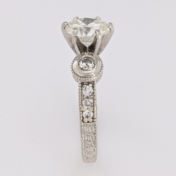 14K WHITE 2.77 CARAT TOTAL WEIGHT SI2 J DIAMOND ROUND (69) ESTATE RING 6.8G