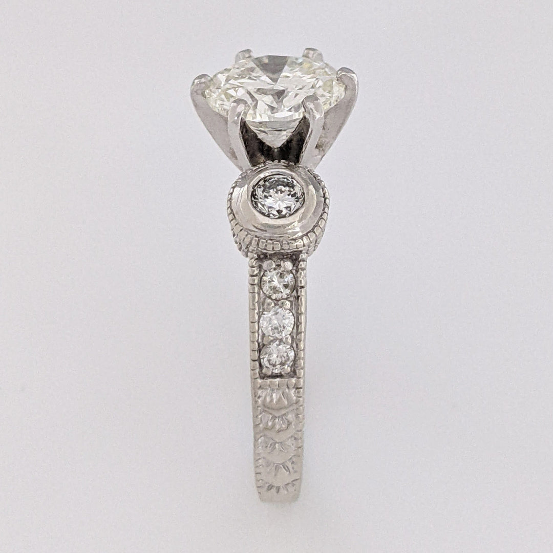14K WHITE 2.77 CARAT TOTAL WEIGHT SI2 J DIAMOND ROUND (69) ESTATE RING 6.8G