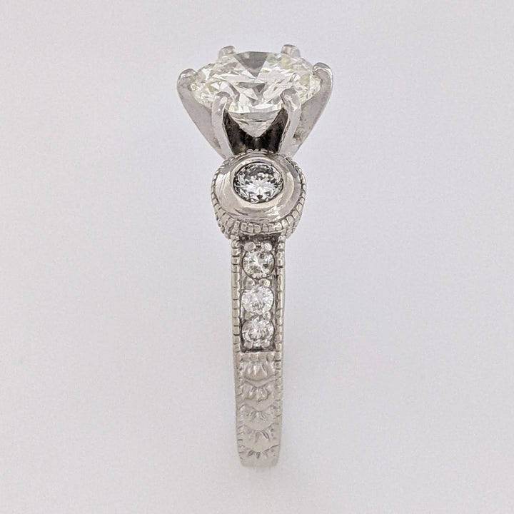 14K WHITE 2.77 CARAT TOTAL WEIGHT SI2 J DIAMOND ROUND (69) ESTATE RING 6.8G