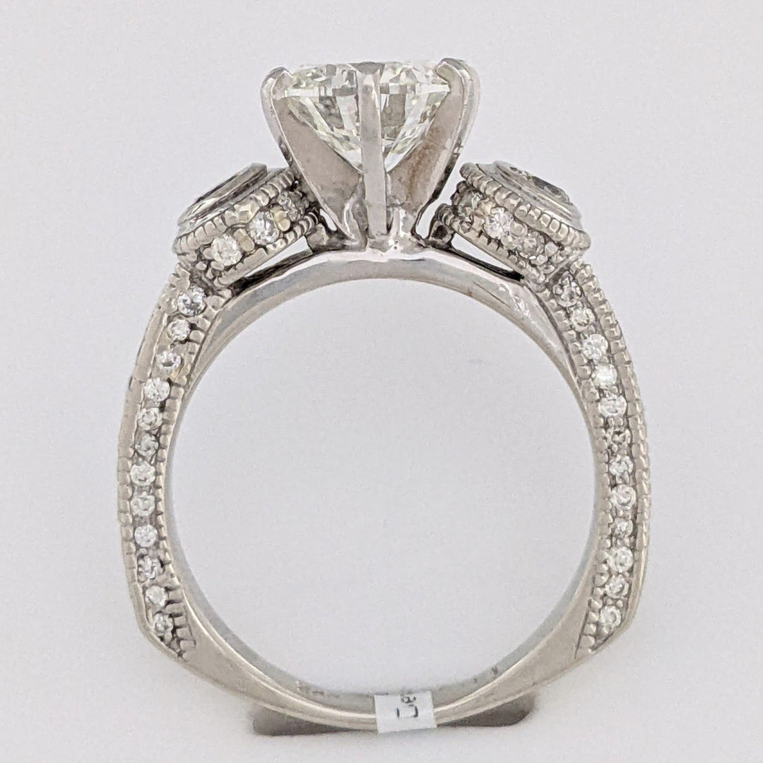 14K WHITE 2.77 CARAT TOTAL WEIGHT SI2 J DIAMOND ROUND (69) ESTATE RING 6.8G