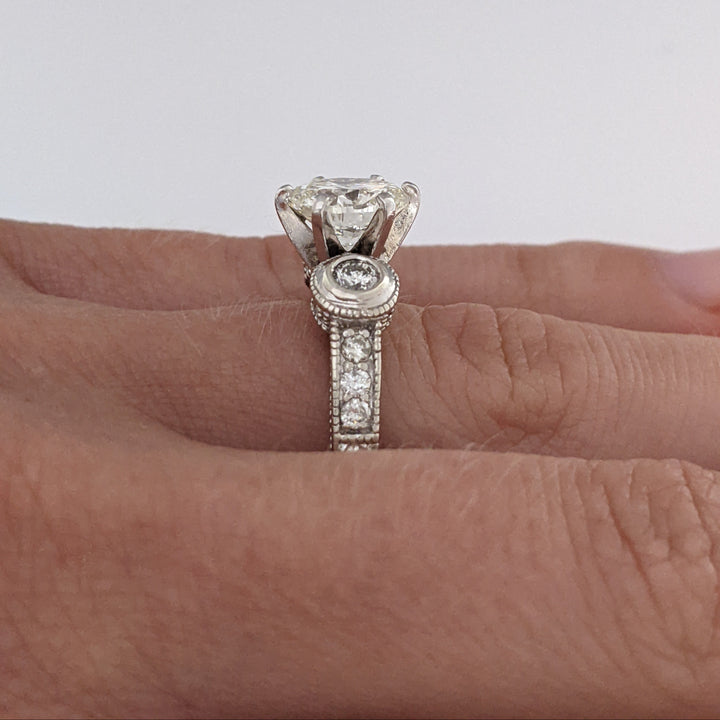 14K WHITE 2.77 CARAT TOTAL WEIGHT SI2 J DIAMOND ROUND (69) ESTATE RING 6.8G