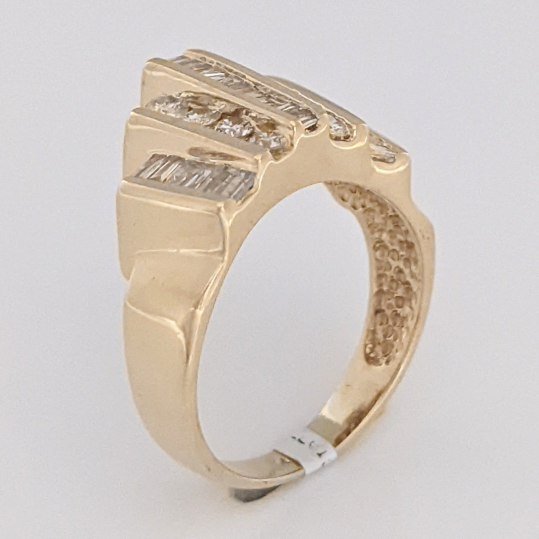 14K .50 CARAT TOTAL WEIGHT I1 H DIAMOND ROUND (34) 5-ROW CHANNEL SET ESTATE RING 5.6 GRAMS