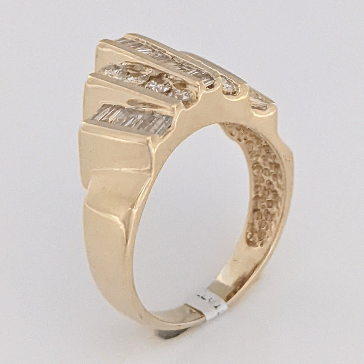 14K .50 CARAT TOTAL WEIGHT I1 H DIAMOND ROUND (34) 5-ROW CHANNEL SET ESTATE RING 5.6 GRAMS