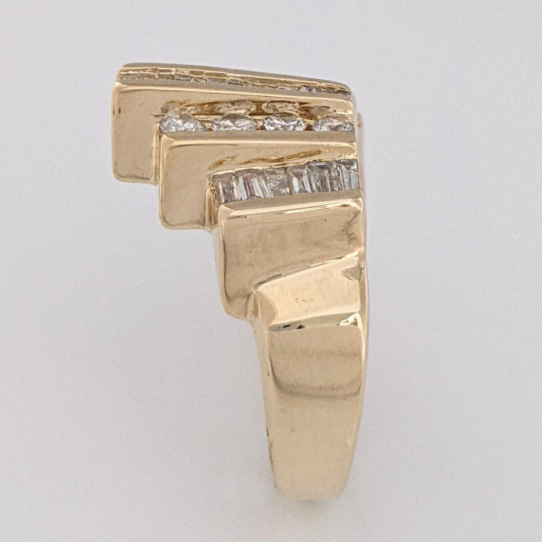 14K .50 CARAT TOTAL WEIGHT I1 H DIAMOND ROUND (34) 5-ROW CHANNEL SET ESTATE RING 5.6 GRAMS