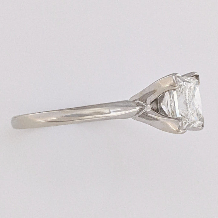14K WHITE 1.95 CARAT TOTAL I1 H DIAMOND PRINCESS CUT SOLITAIRE ESTATE RING 3.4 GRAMS