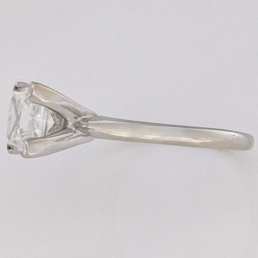 14K WHITE 1.95 CARAT TOTAL I1 H DIAMOND PRINCESS CUT SOLITAIRE ESTATE RING 3.4 GRAMS