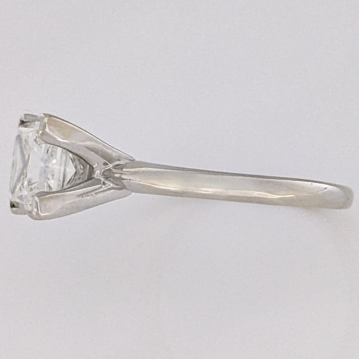 14K WHITE 1.95 CARAT TOTAL I1 H DIAMOND PRINCESS CUT SOLITAIRE ESTATE RING 3.4 GRAMS