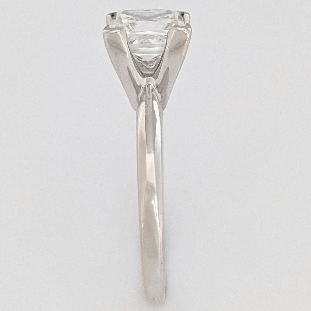 14K WHITE 1.95 CARAT TOTAL I1 H DIAMOND PRINCESS CUT SOLITAIRE ESTATE RING 3.4 GRAMS