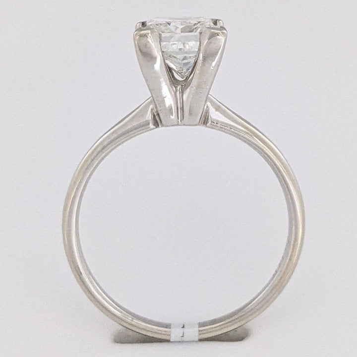 14K WHITE 1.95 CARAT TOTAL I1 H DIAMOND PRINCESS CUT SOLITAIRE ESTATE RING 3.4 GRAMS