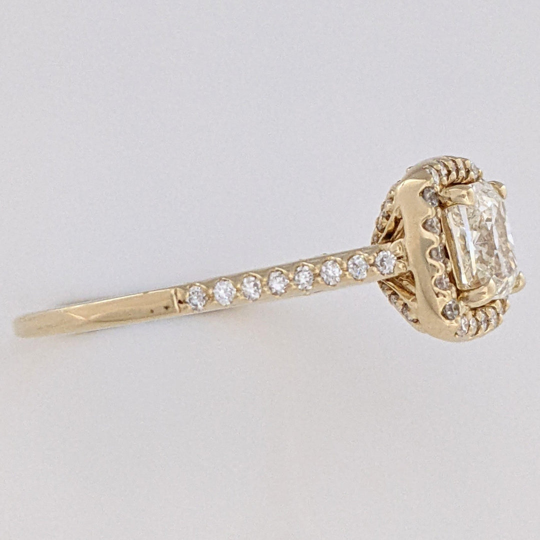 14K 1.68 CARAT TOTAL WEIGHT SI1 J DIAMOND CUSHION HALO ESTATE RING 3.4 GRAMS