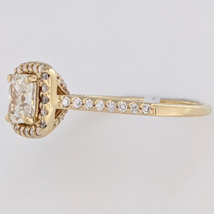 14K 1.68 CARAT TOTAL WEIGHT SI1 J DIAMOND CUSHION HALO ESTATE RING 3.4 GRAMS