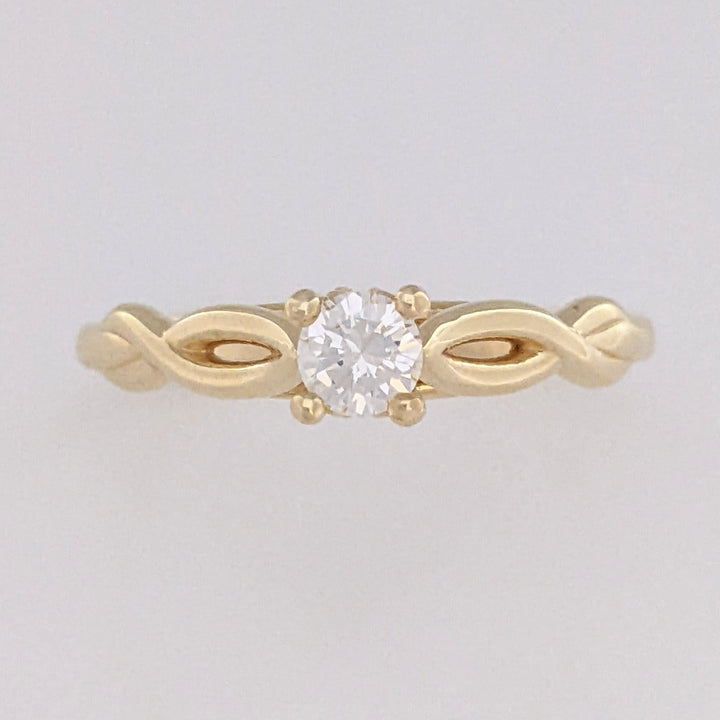 14K .22 CARAT TOTAL VS2 G DIAMOND ROUND TWIST MOUNTING ESTATE RING 2.4 GRAMS