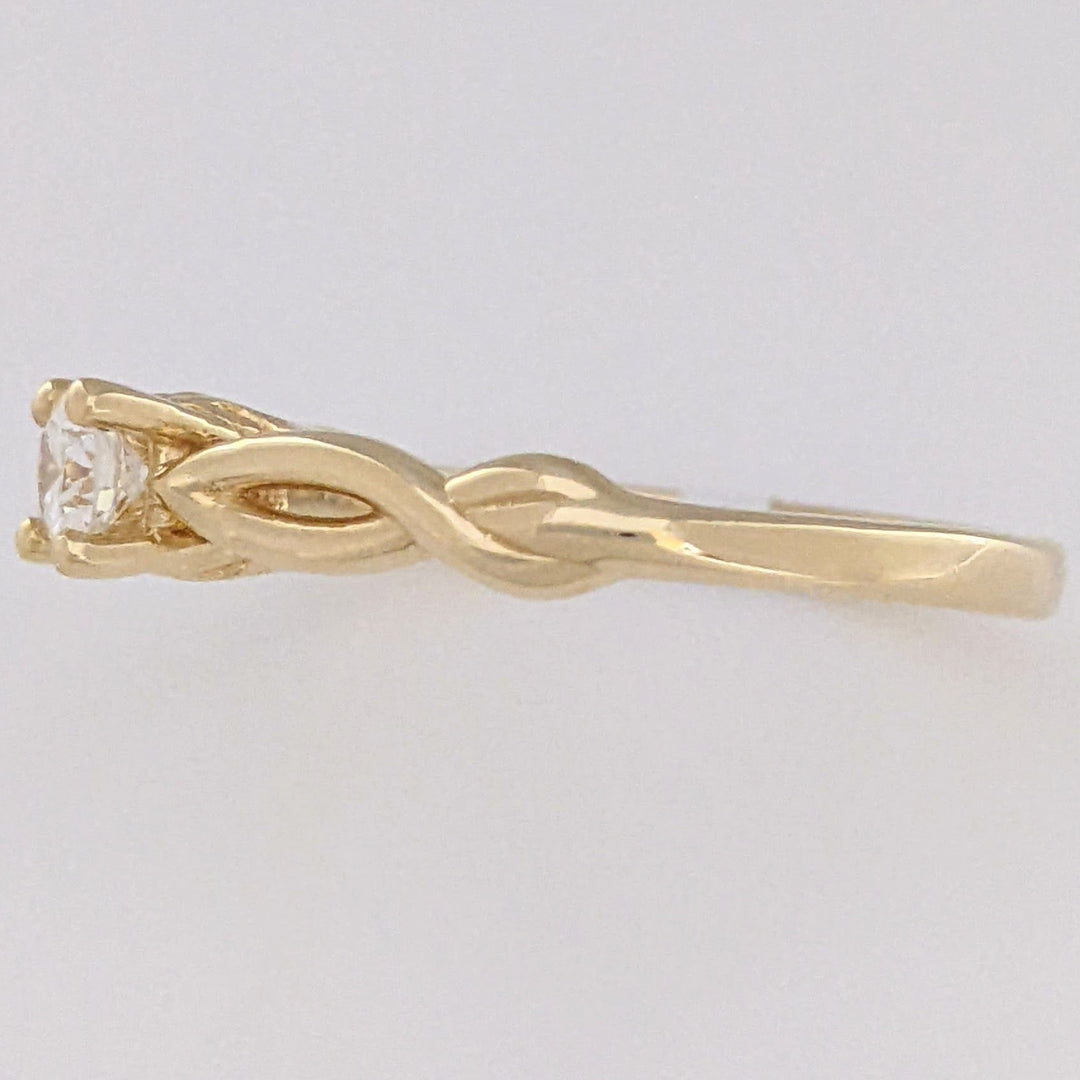 14K .22 CARAT TOTAL VS2 G DIAMOND ROUND TWIST MOUNTING ESTATE RING 2.4 GRAMS