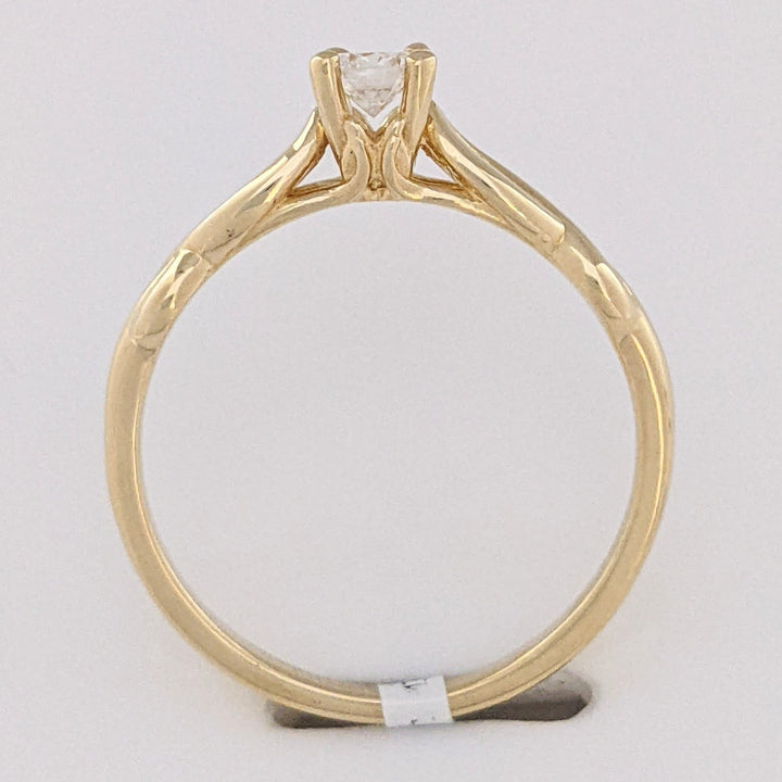14K .22 CARAT TOTAL VS2 G DIAMOND ROUND TWIST MOUNTING ESTATE RING 2.4 GRAMS