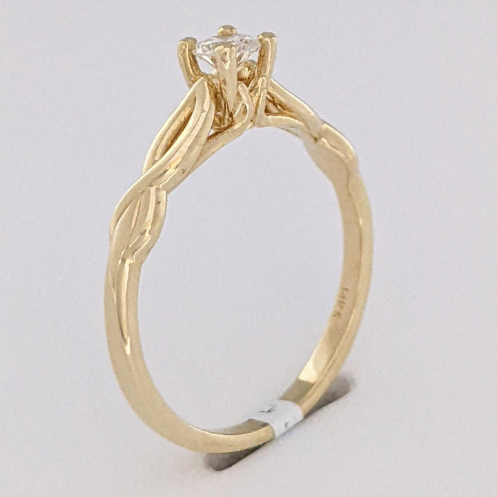 14K .22 CARAT TOTAL VS2 G DIAMOND ROUND TWIST MOUNTING ESTATE RING 2.4 GRAMS
