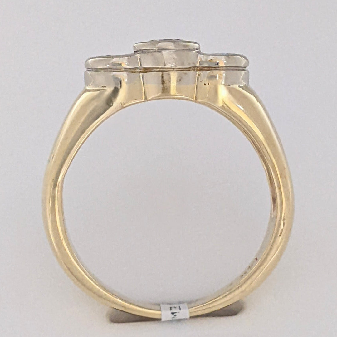 14K 1.00 CARAT TOTAL WEIGHT I1 I DIAMOND ROUND (3) BEZEL SET TRINITY ESTATE RING 5.6 GRAMS