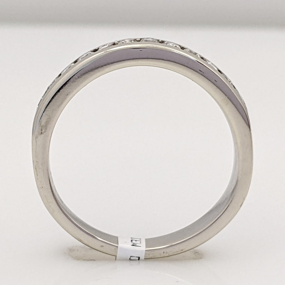 14K WHITE .24 CARAT TOTAL WEIGHT I1 I DIAMOND ROUND (12) ESTATE CHANNEL SET BAND 2.8 GRAMS