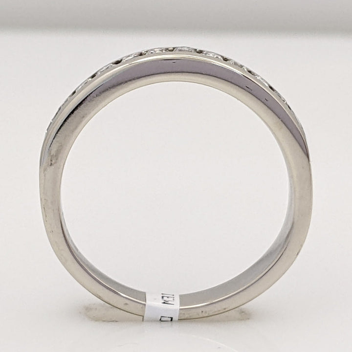 14K WHITE .24 CARAT TOTAL WEIGHT I1 I DIAMOND ROUND (12) ESTATE CHANNEL SET BAND 2.8 GRAMS