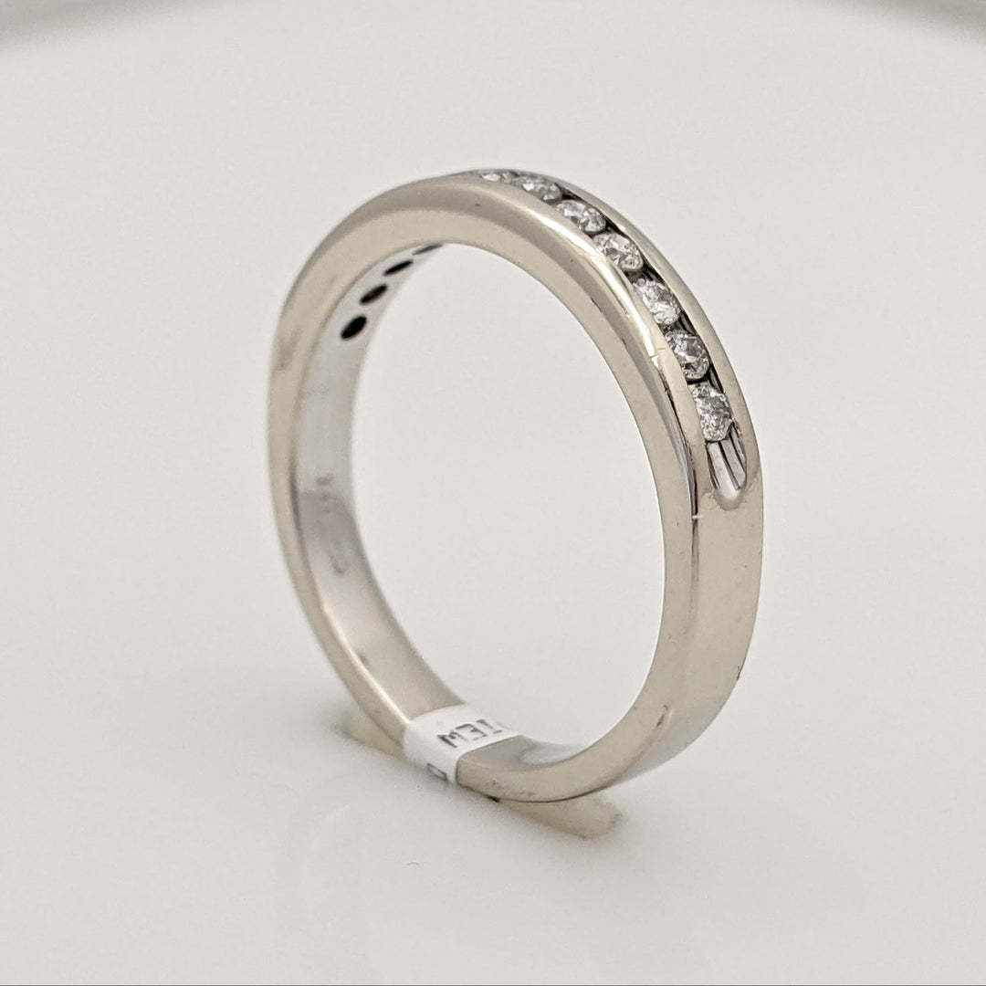 14K WHITE .24 CARAT TOTAL WEIGHT I1 I DIAMOND ROUND (12) ESTATE CHANNEL SET BAND 2.8 GRAMS
