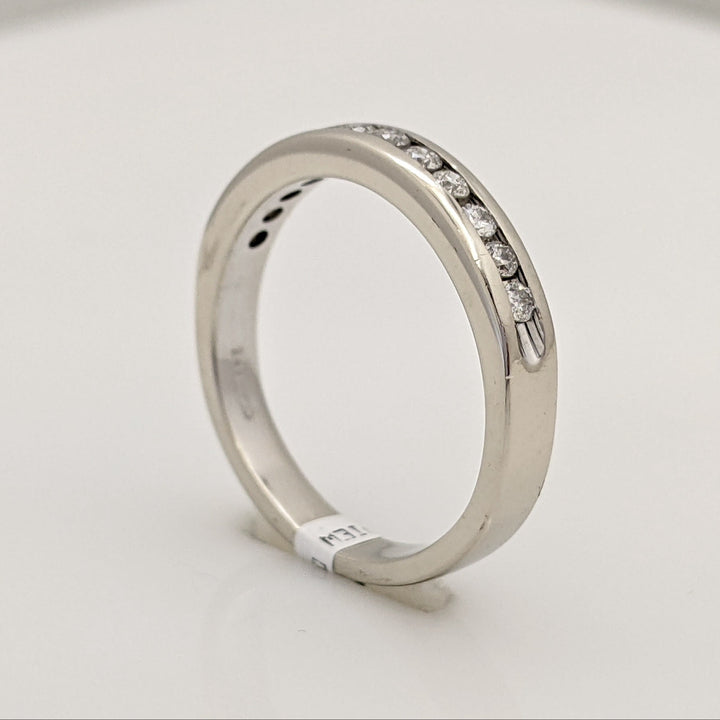14K WHITE .24 CARAT TOTAL WEIGHT I1 I DIAMOND ROUND (12) ESTATE CHANNEL SET BAND 2.8 GRAMS