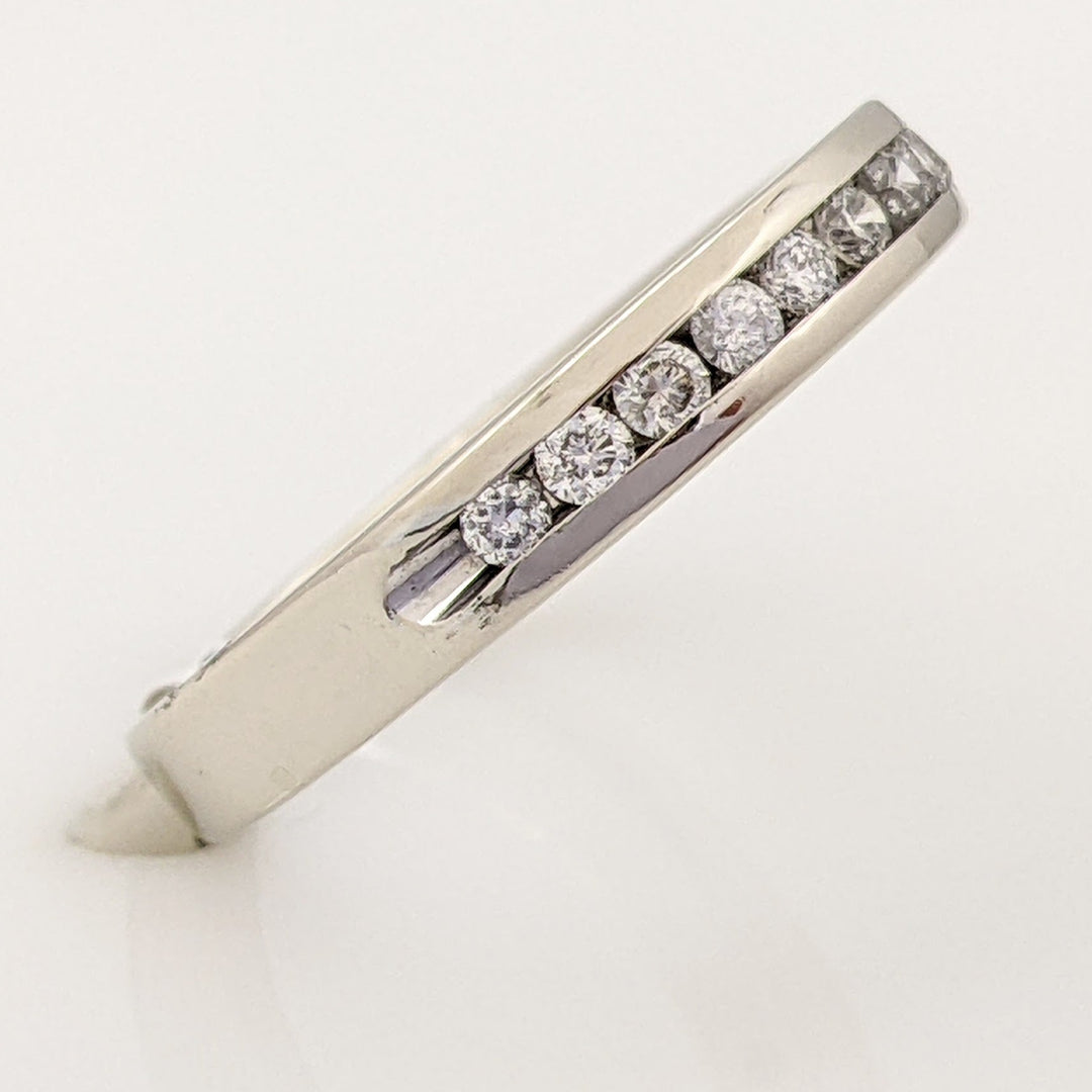 14K WHITE .24 CARAT TOTAL WEIGHT I1 I DIAMOND ROUND (12) ESTATE CHANNEL SET BAND 2.8 GRAMS