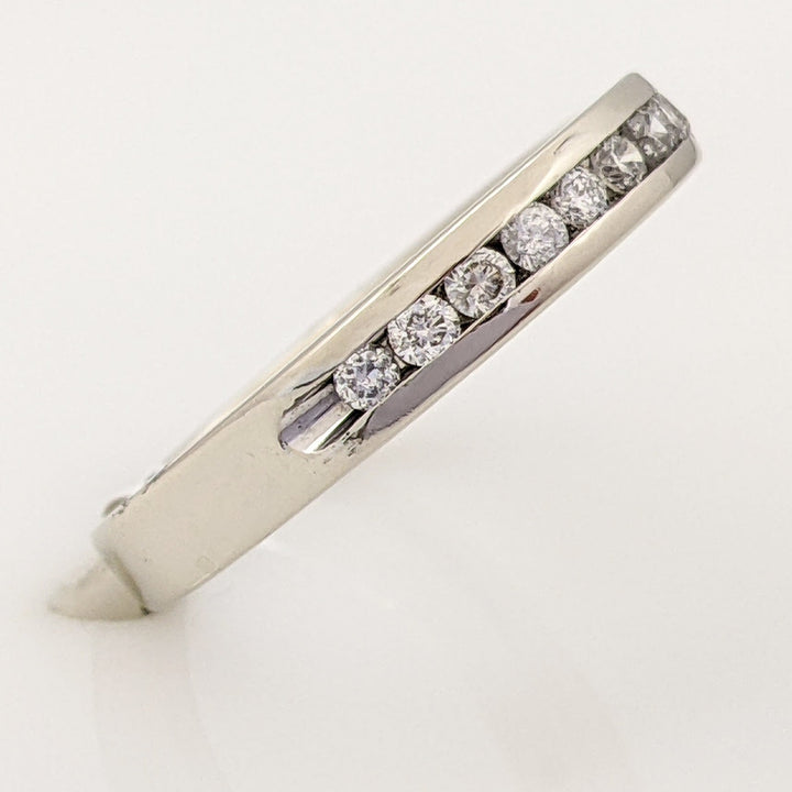 14K WHITE .24 CARAT TOTAL WEIGHT I1 I DIAMOND ROUND (12) ESTATE CHANNEL SET BAND 2.8 GRAMS