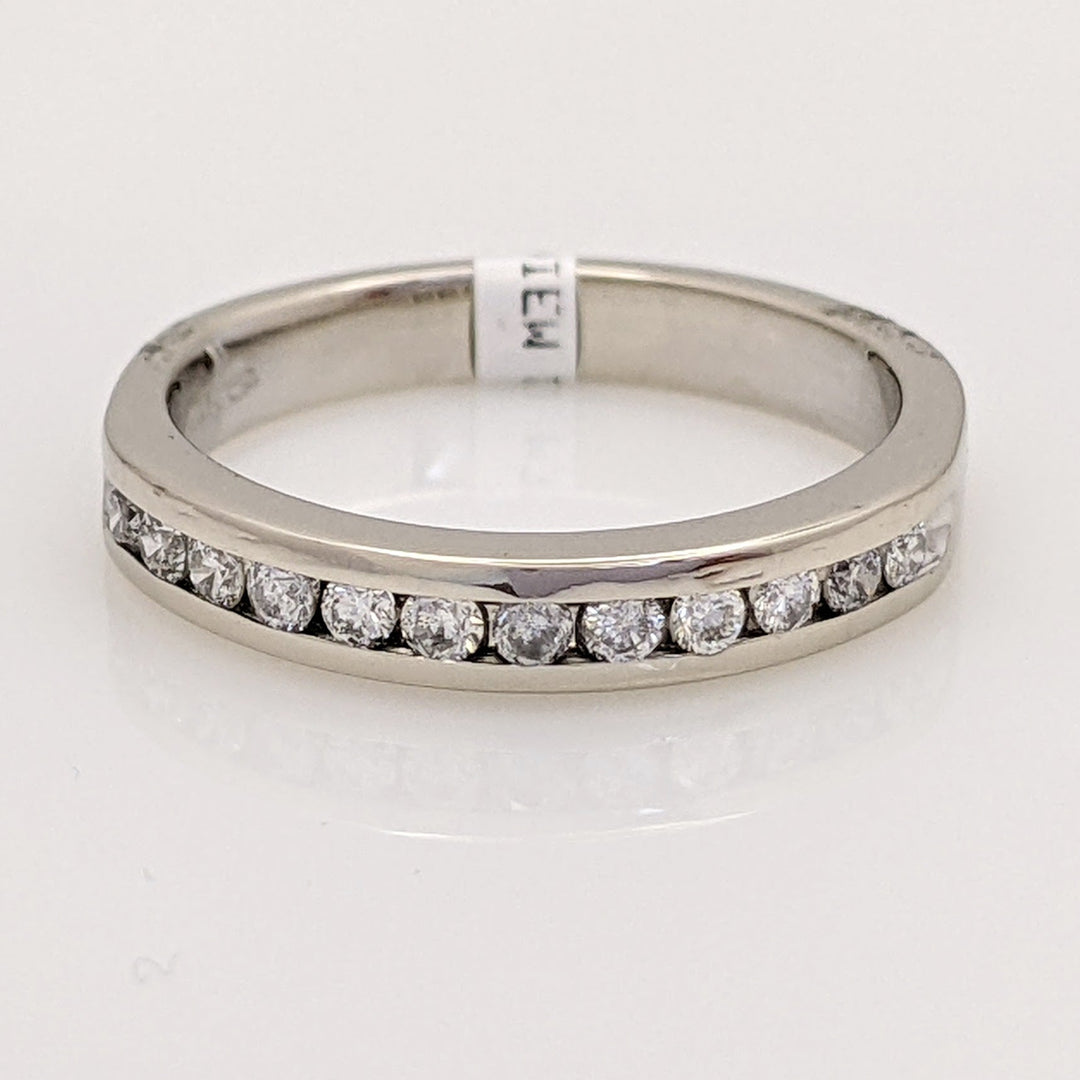 14K WHITE .24 CARAT TOTAL WEIGHT I1 I DIAMOND ROUND (12) ESTATE CHANNEL SET BAND 2.8 GRAMS