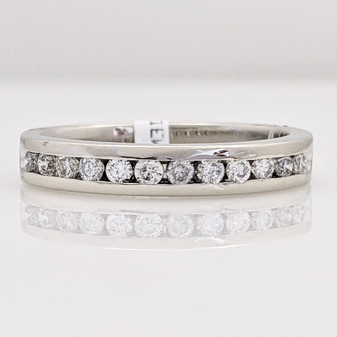 14K WHITE .24 CARAT TOTAL WEIGHT I1 I DIAMOND ROUND (12) ESTATE CHANNEL SET BAND 2.8 GRAMS