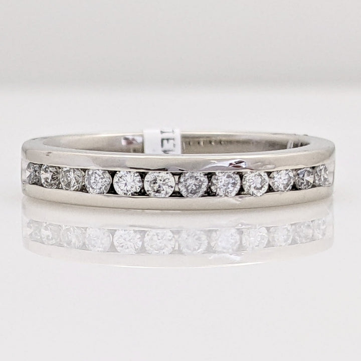 14K WHITE .24 CARAT TOTAL WEIGHT I1 I DIAMOND ROUND (12) ESTATE CHANNEL SET BAND 2.8 GRAMS
