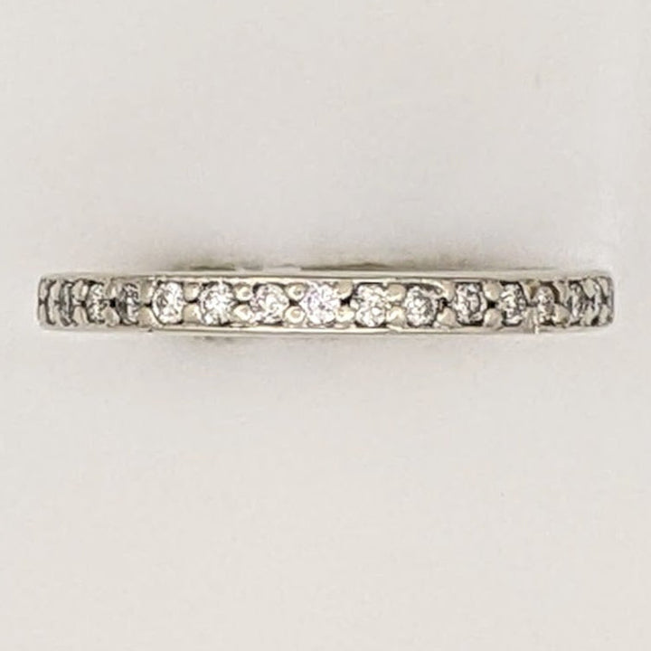 14K WHITE .37 CARAT TOTAL WIEGHT I1 I DIAMOND ROUND (37) ESTATE ETERNITY PRONG BAND 2.2 GRAMS