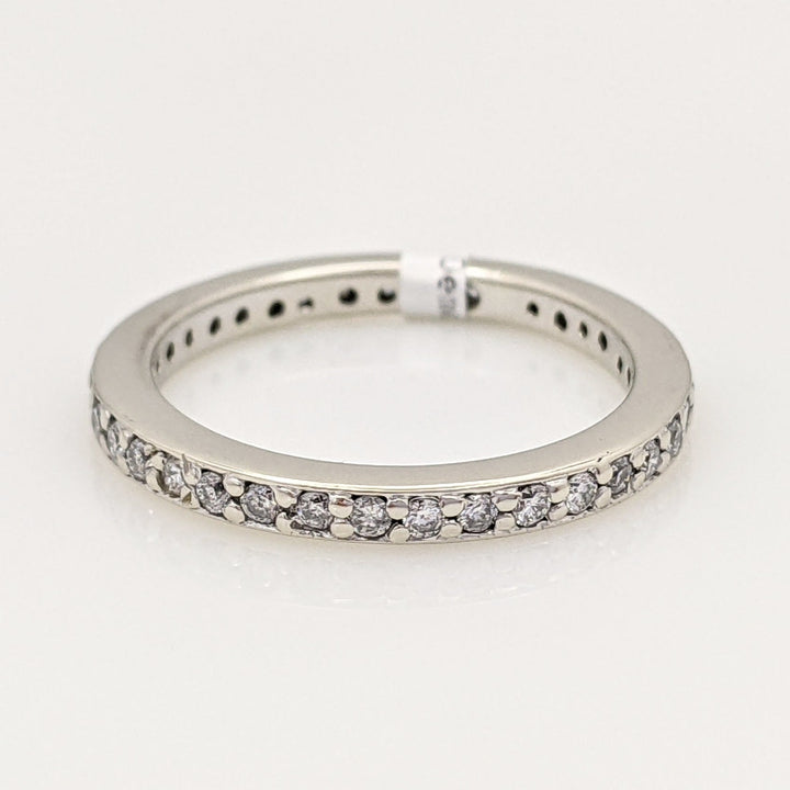 14K WHITE .37 CARAT TOTAL WIEGHT I1 I DIAMOND ROUND (37) ESTATE ETERNITY PRONG BAND 2.2 GRAMS